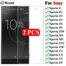 2PCS Tempered Glass For Sony Xperia Z Z1 Z2 Z3 Z4 Z5 Premium Screen Protector For Sony Xperia Z1 Z3 Z5 Compact C3 C5 M2 L1 L2 L3