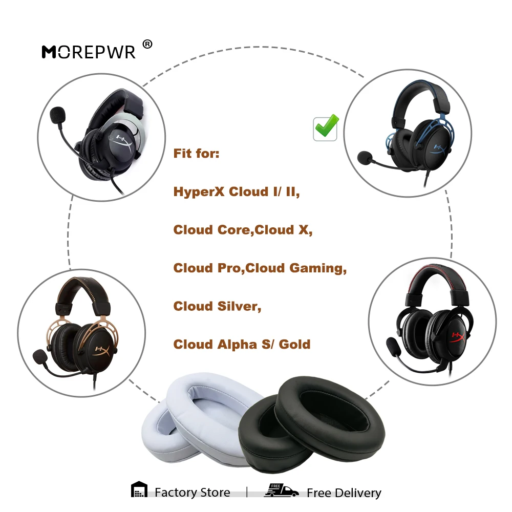 Replacement Ear Pads for HyperX Cloud I/ II, Cloud Core,Cloud X,Cloud Silver,Cloud Alpha S/ Gold,Cloud Pro,Cloud Gaming Headset