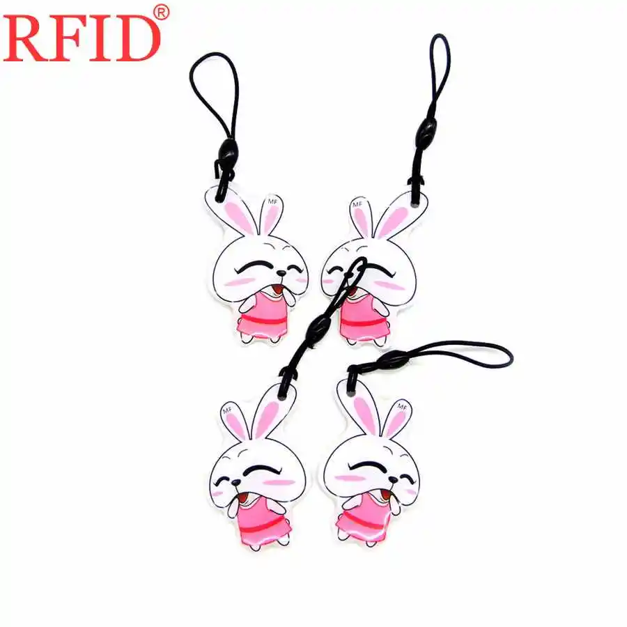 UID S50 1K 13.56Mhz Changeable NFC Keyfob Rewritable IC Card Cartoon Waterproof Key Ring Fob Token Tag For Access Control 1pcs
