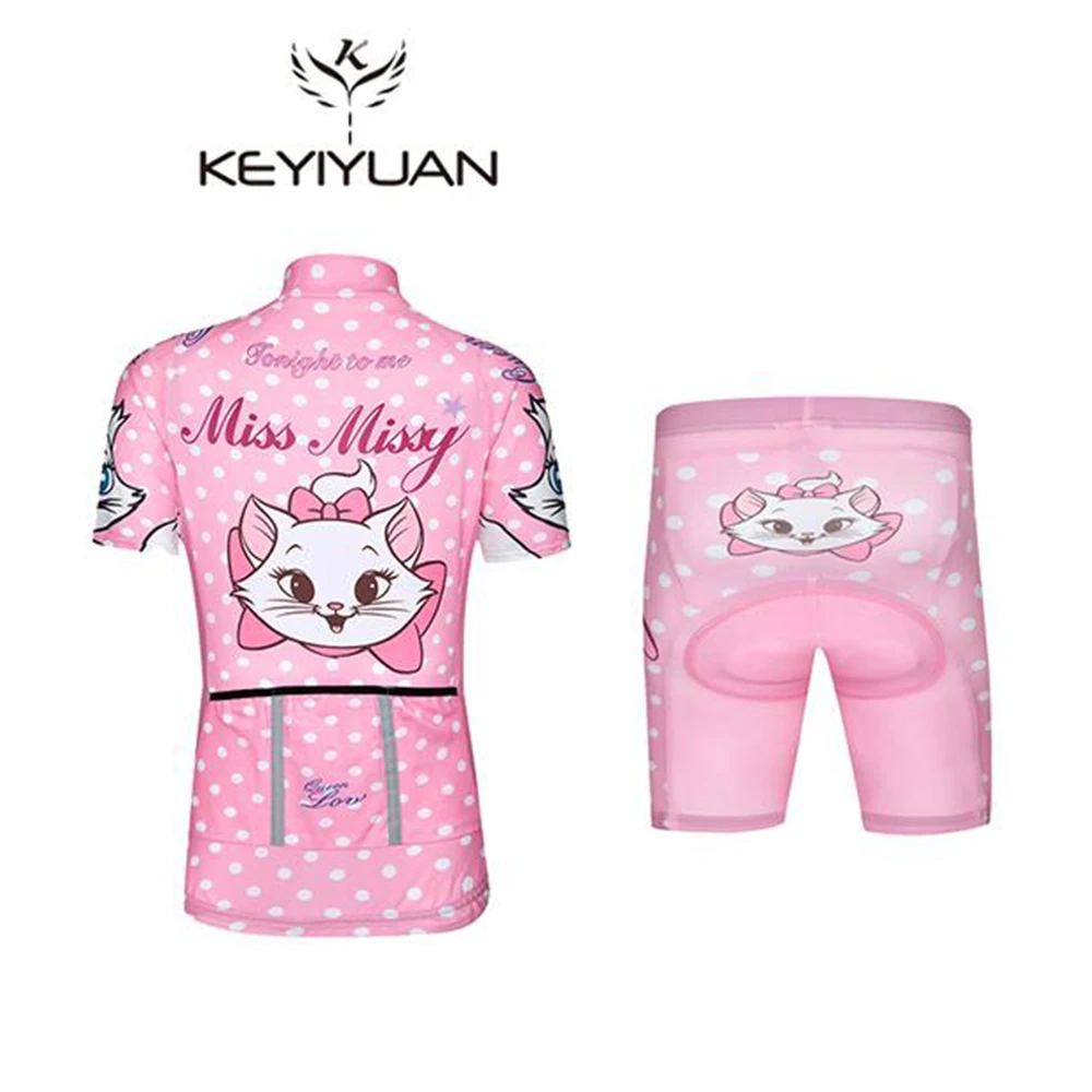 KEYIYUAN New Children Bike Clothing Summer Cycling Jersey Set Shorts Gel Breathable Boy Girl MTB Suit Conjunto De Ciclismo