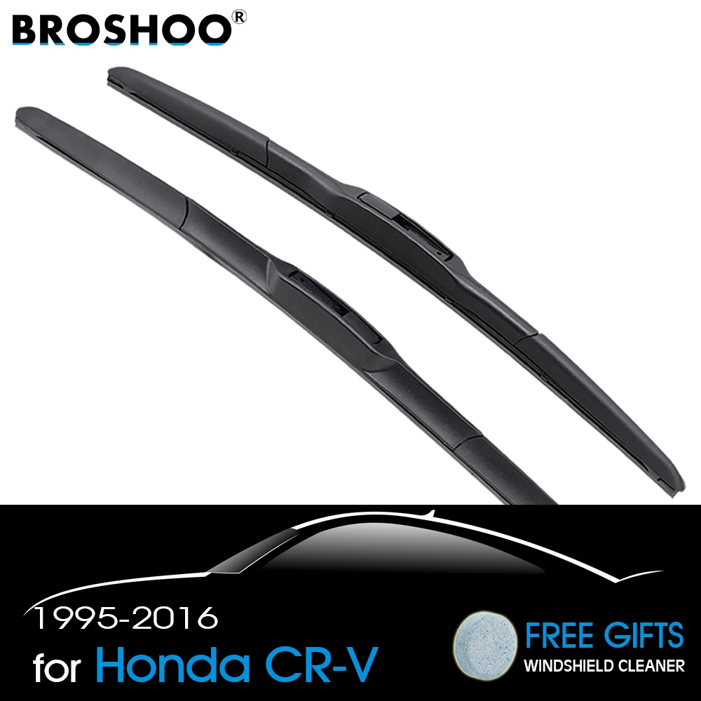 BROSHOO Auto Car Clean The Windshield Wiper Blade Natural Rubber For Honda CR V MK1 MK2 MK3 MK4 From 1995 To 2016 Accessories