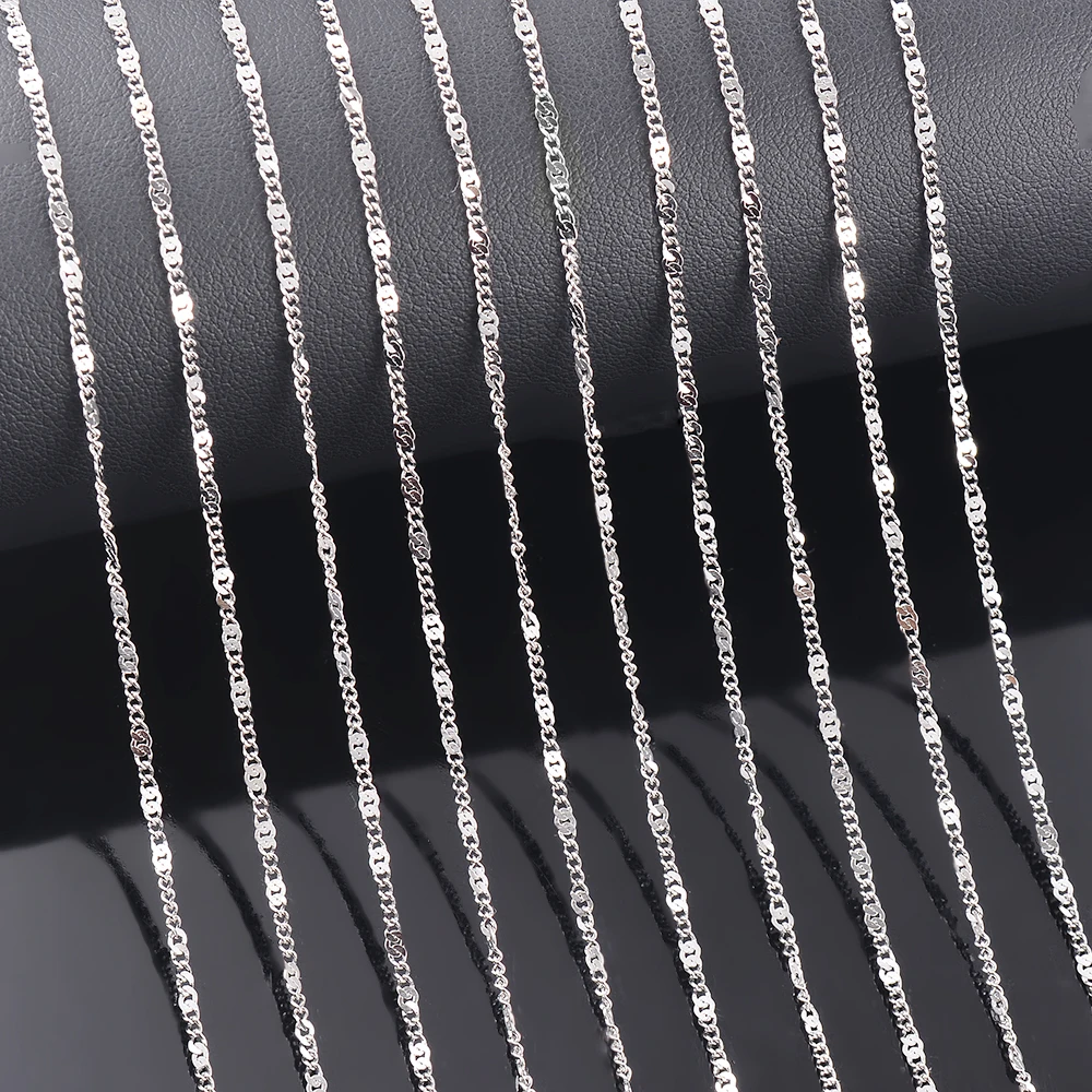 1Pc Width 1.5mm Stainless Steel Tiny Embossed Necklace Bracelet Fashion Jewelry Design for Women Pendant Necklace Anklet