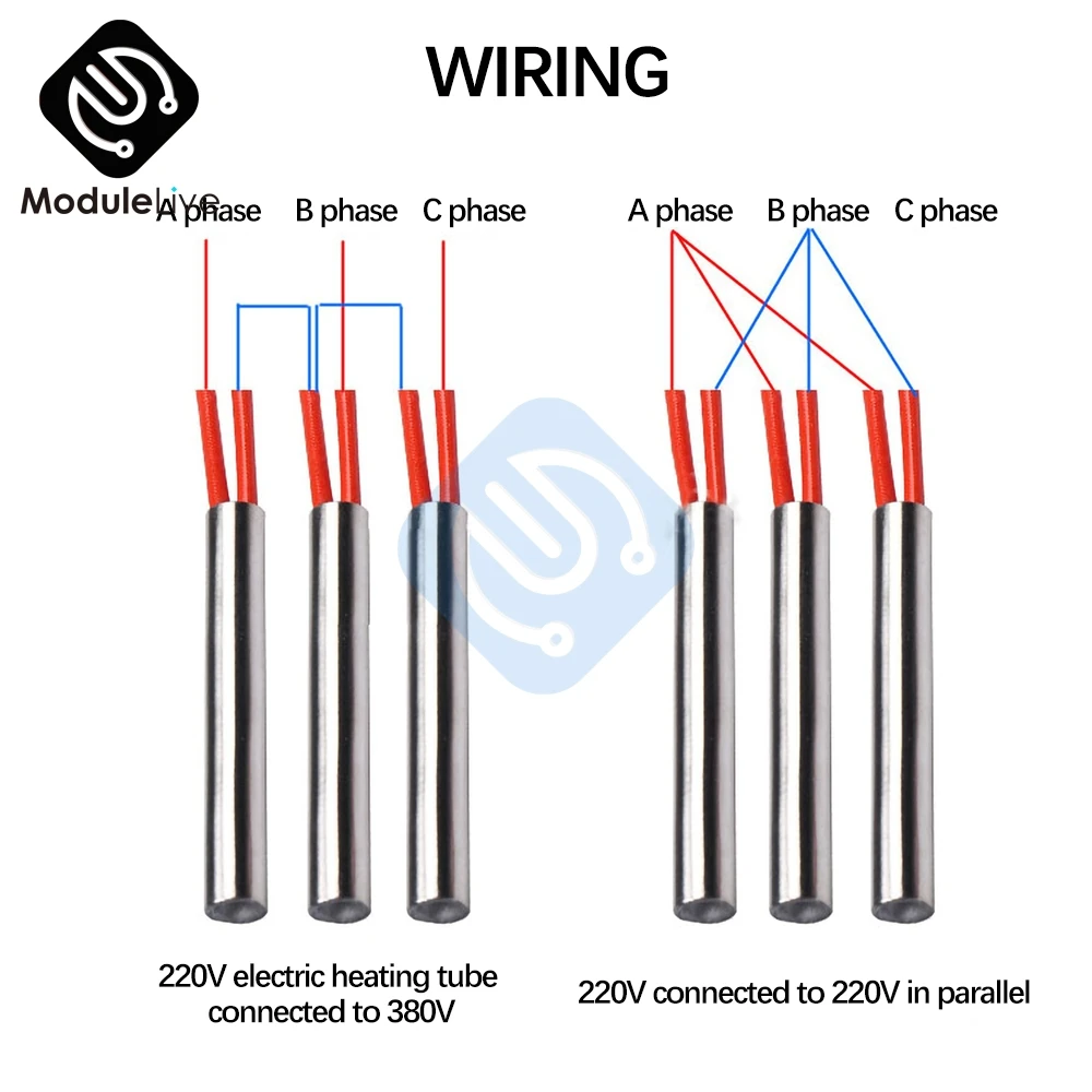 Electric Cartridge Heater Element 220V 6mm Tube Diameter Stainless Steel Tubular Heating Element Wattage 100W 3 Seconds Heating