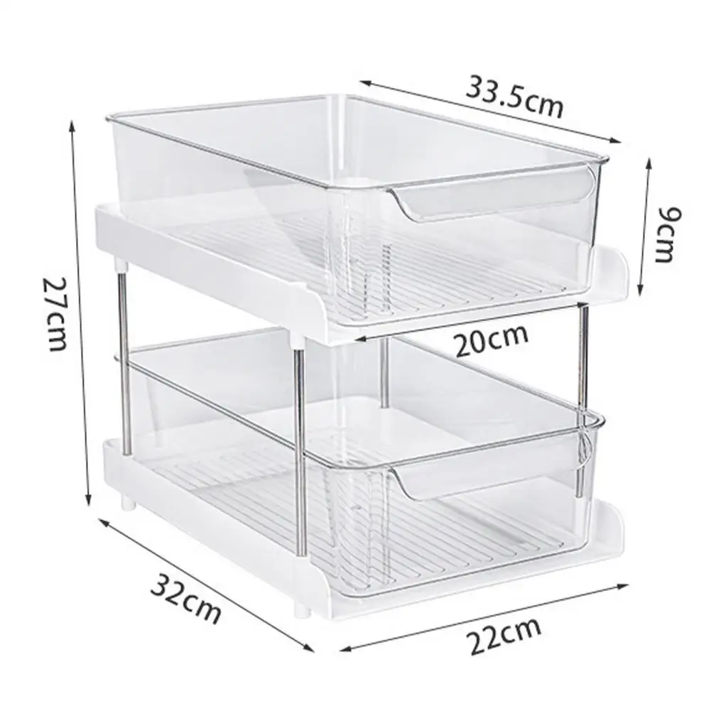 2 Tier Standing Spice Jar Bottle Drawer Seasoning Rack Bottles Cans Kitchen Storage Organizer Shelf Home Desktop Racks 2021 New