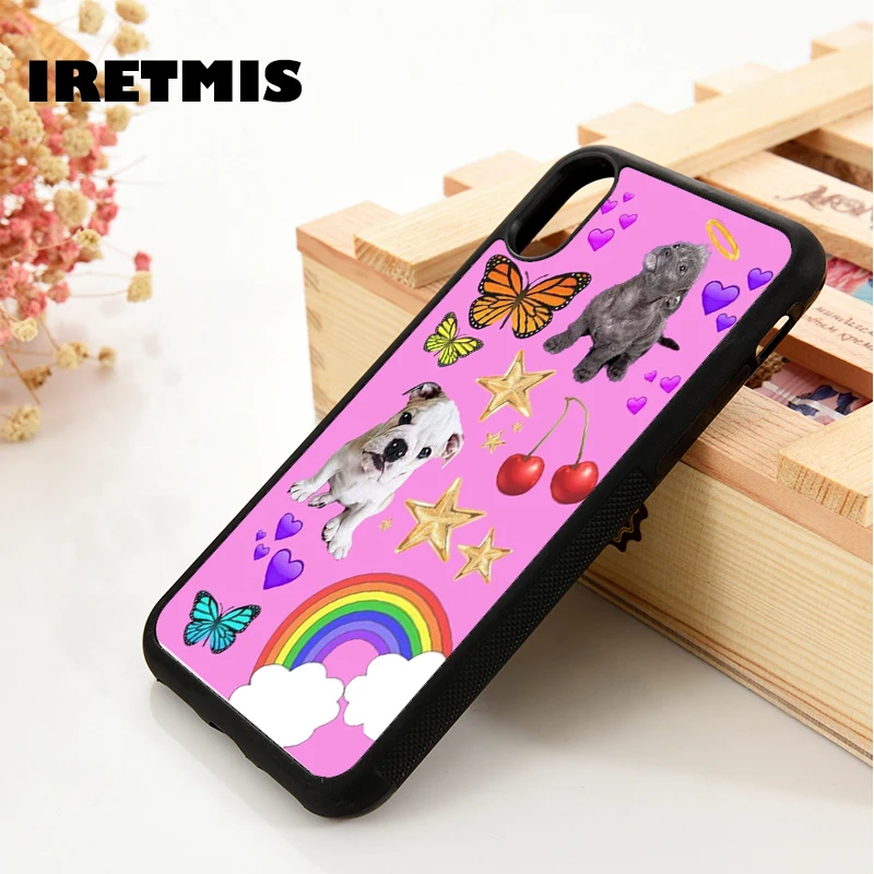 Iretmis 5 5S SE 6 6S Soft TPU Silicone Rubber phone case cover for iPhone 7 8 plus X Xs 11 Pro Max XR Puppy Love