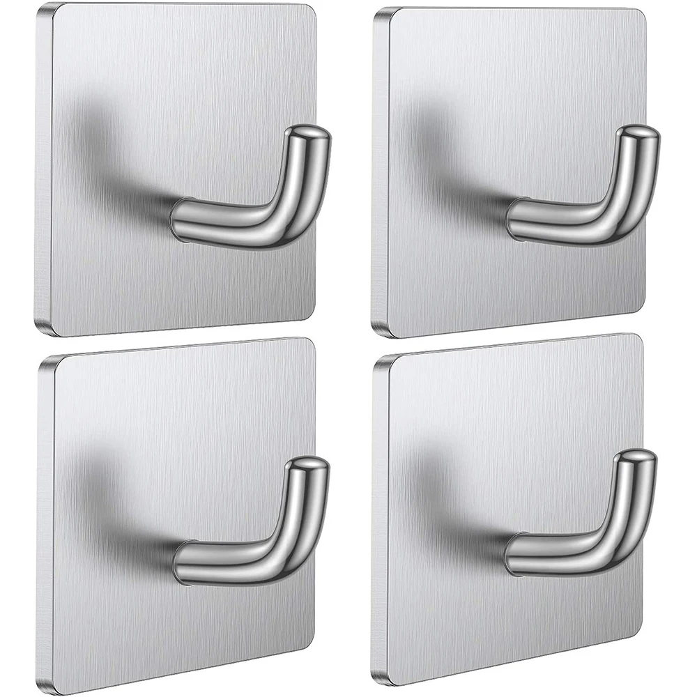 

Adhesive Heavy Duty Wall Hooks, Towel Hooks, Door Hooks, Waterproof, Stainless Steel