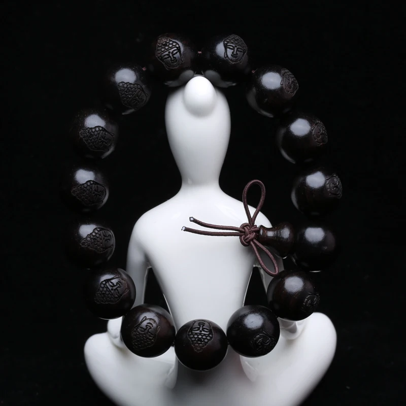 Natural Ebony, Founder of Shakyamuni Buddhism, Tibetan Buddhism Bracelet, Prayer Beads, Rosary, Wooden Bracelet, Jewelry