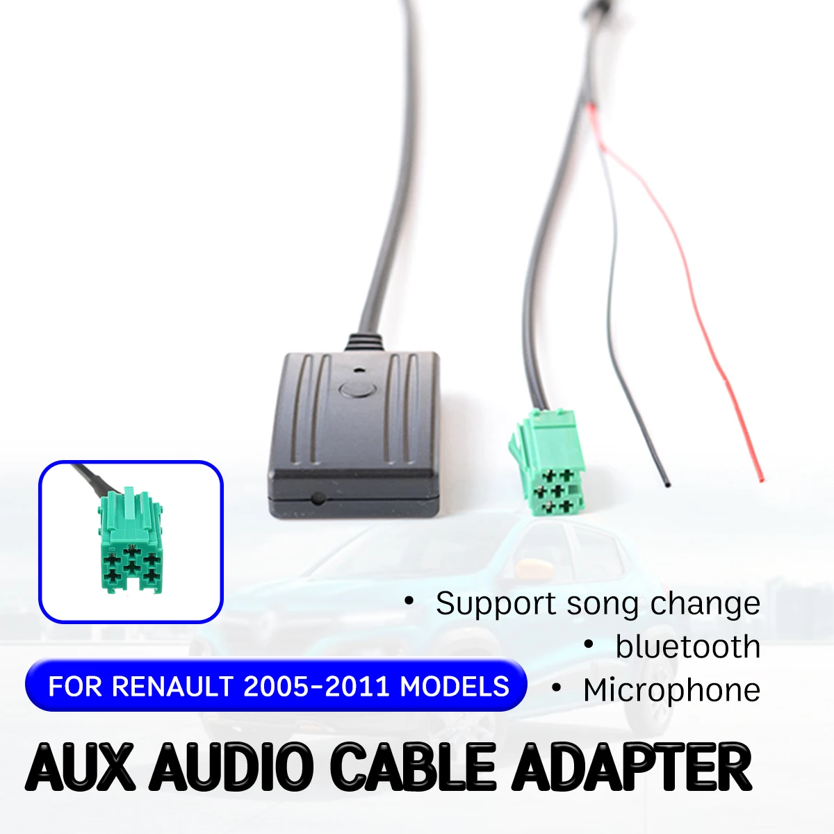 bluetooth Aux Receiver Cable Adapter for Renault Clio,Kangoo,Megane 2005-2011 Hands-free Hifi Aux Head Unit Interface