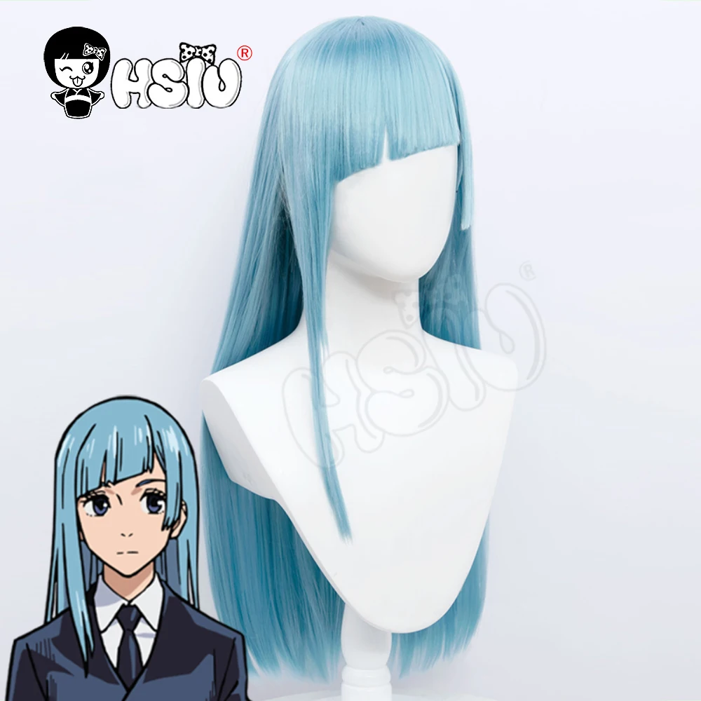 Miwa Kasumi cosplay Wig Fiber synthetic wig Anime Jujutsu Kaisen Cosplay Wig「HSIU 」  Gray blue Long Wig+wig cap