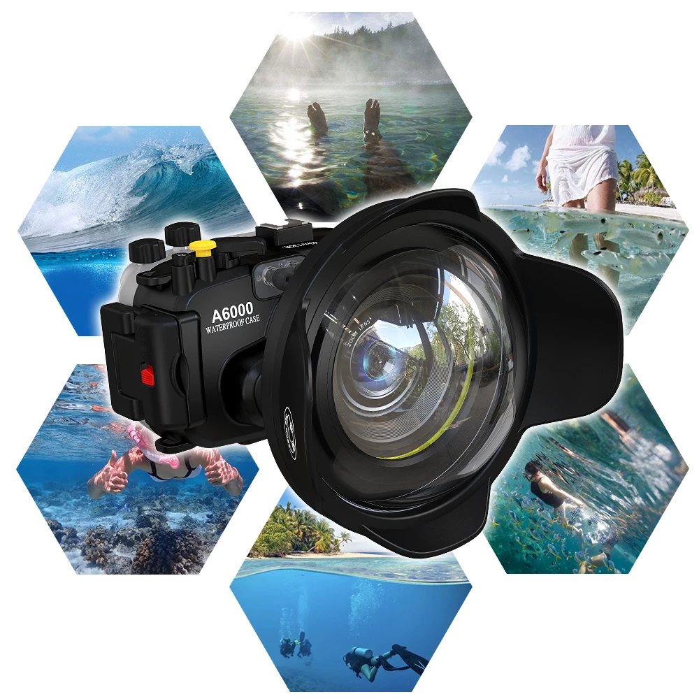 Camera Lens Wide Angle 67mm Interface for Sony Canon Nikon Olympus  TG 4 5 6 7 Underwater waterproof Diving Camera Housing Case