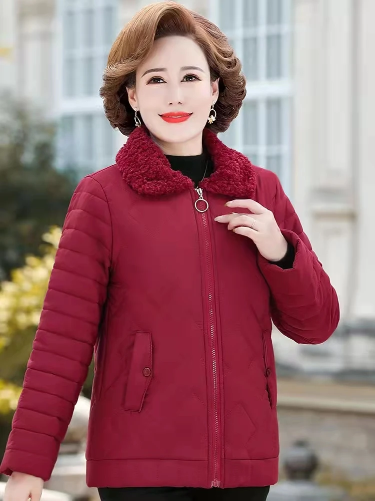 Fdfklak XL-5XL New Cotton Thicken Warm Winter Coat Jacket Women Casual Parka Winter Clothes Turndown Collar Parka Manteau Femme