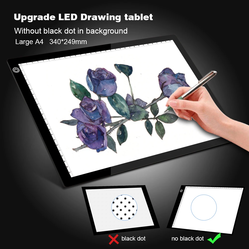 Upgraded Drawing Tablet LED Light Box A4 Graphic Writing Digital Tracer Copy Pad Board Diamond Paint Sketch X-Ray View Dropship