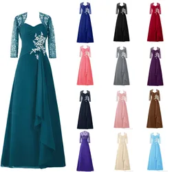 A Line Lace Spaghetti Straps Sweetheart Beading Mother Of The Bride Dress Evening Outfits Floor Length Zipper Free Jacket