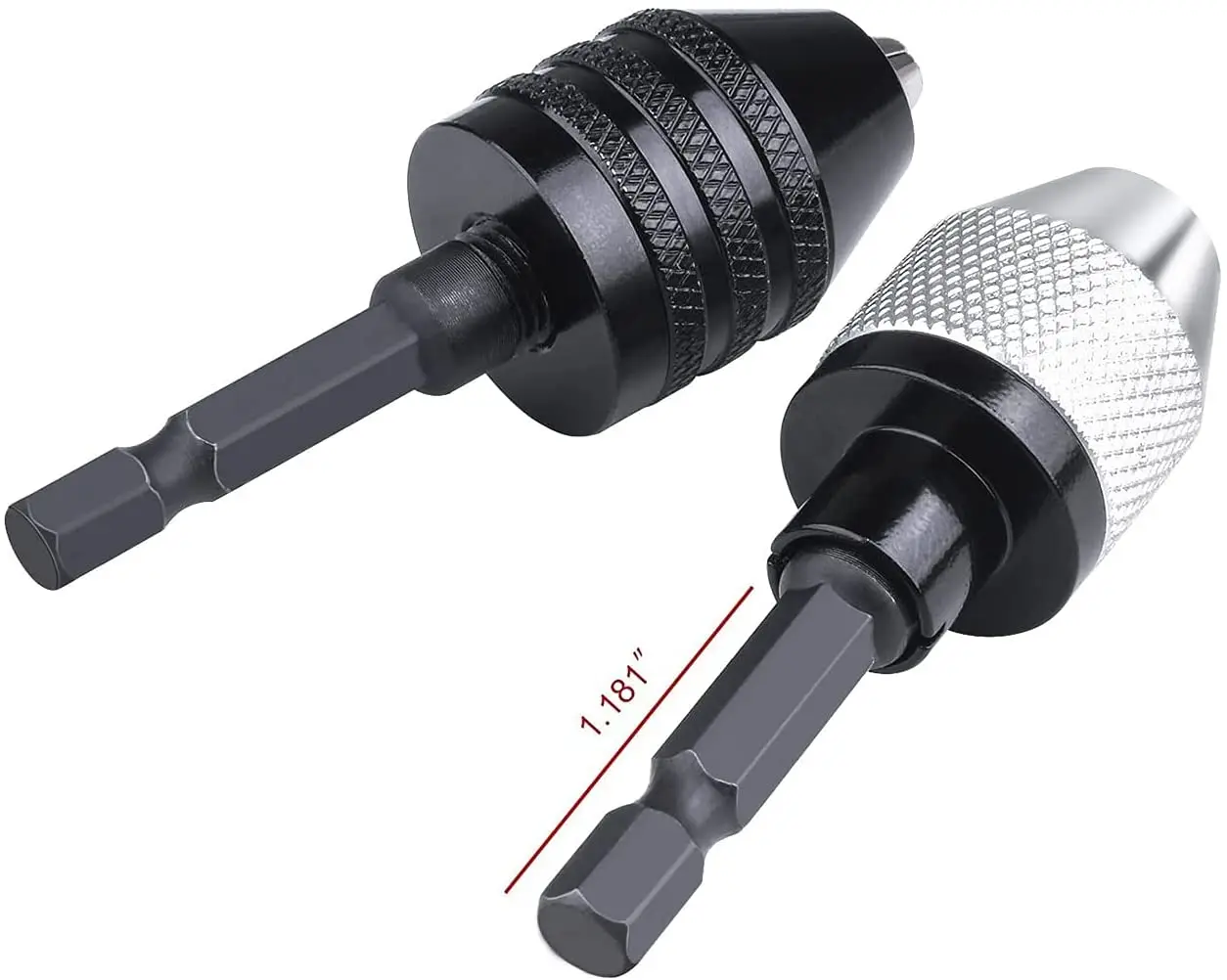 4Pcs 0.3-6.5mm trapano senza chiave Chuck cacciavite adattatore per cacciavite a percussione 1/4 ''Hex Shank Drill Bit Tool convertitore a cambio rapido