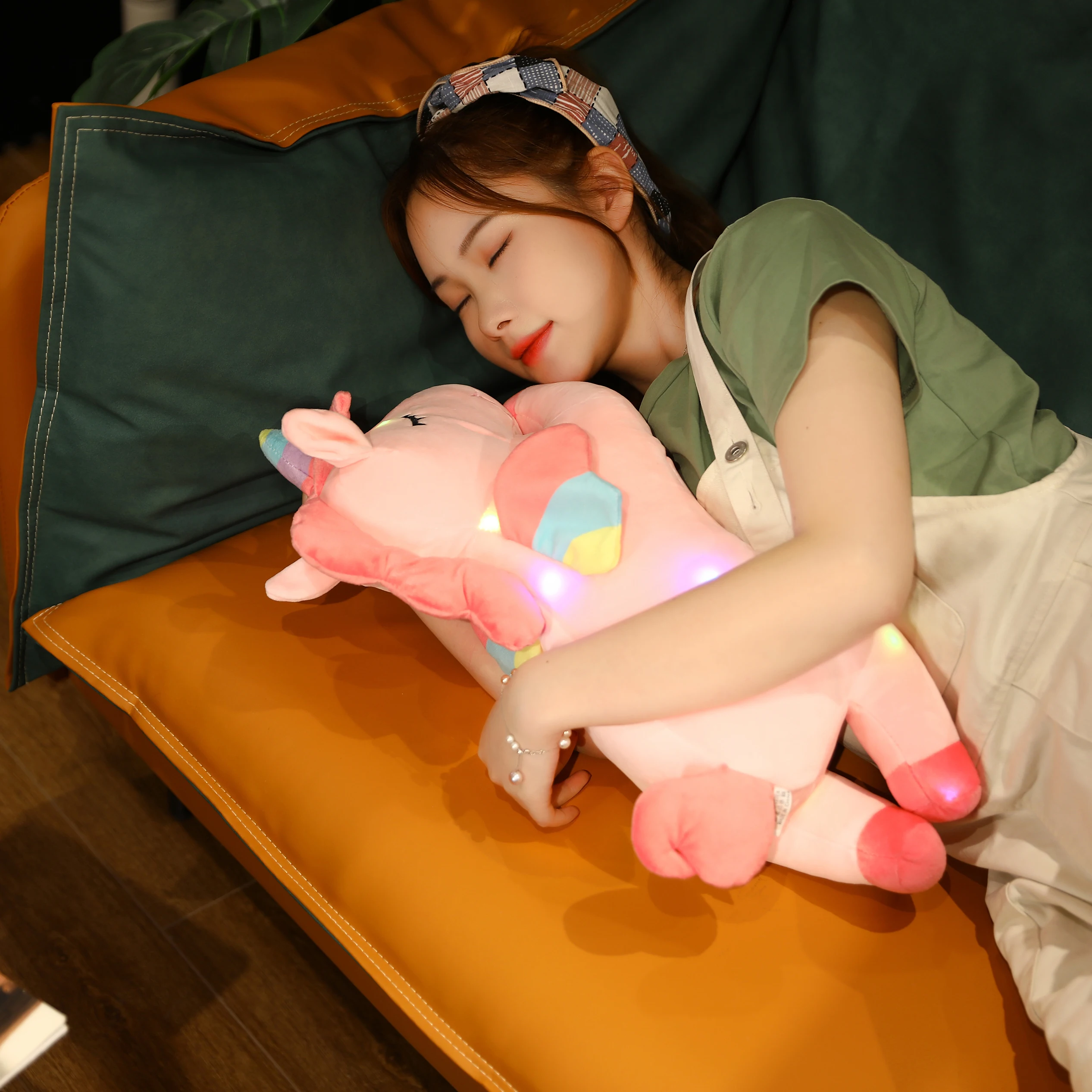 Nuovo 50 centimetri Gigante Colorato Incandescente Unicorno Luminoso Giocattoli di Peluche Kawaii Light Up Led Unicorno Peluche Bambola Per Bambini Regalo Di Natale