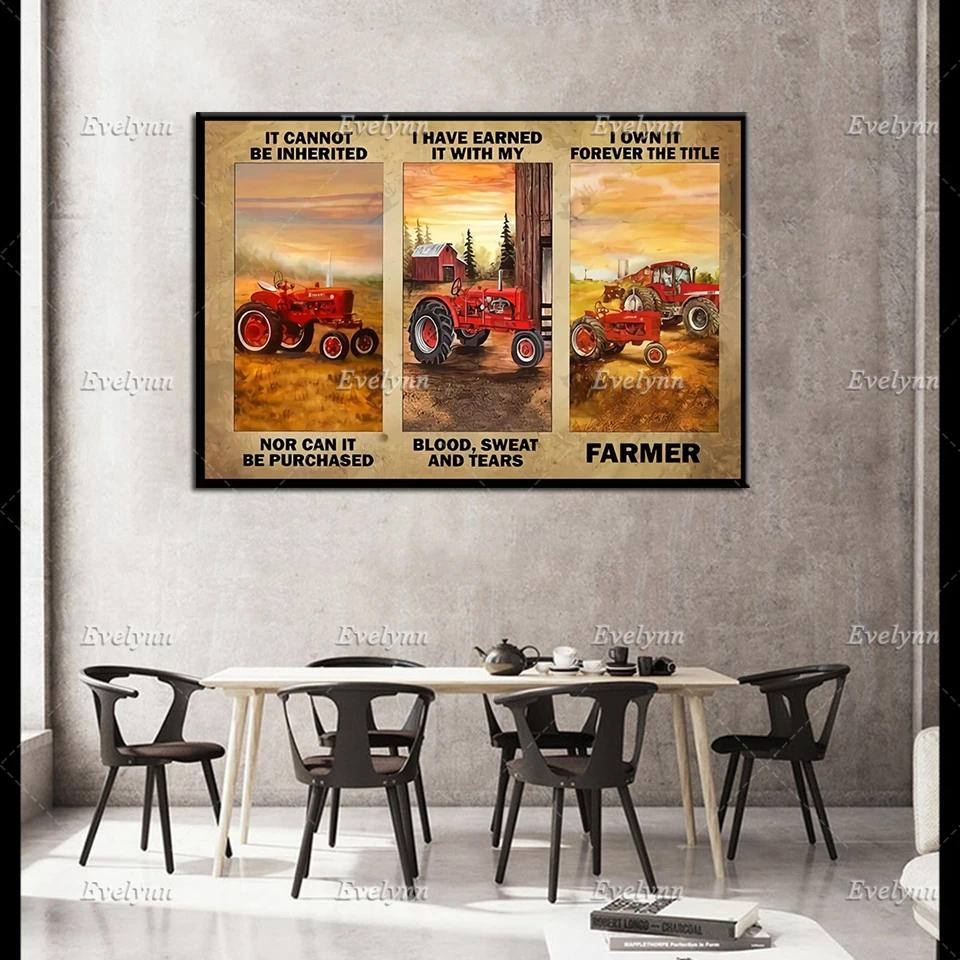 Farmer Poster | It Can't Be Inherited Nor Can It Be Purchased .The Title Forever Mine Farmer Canvas, Wall Art Prints,Home Decor