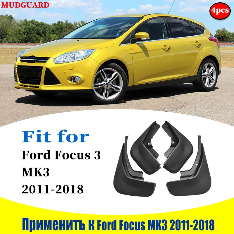 

Front Rear 4pcs FOR Focus mk3 hatchback sedan Mudguards Fender Mud Flap Guard Splash Mudguard Fenders Mudflaps car accessories