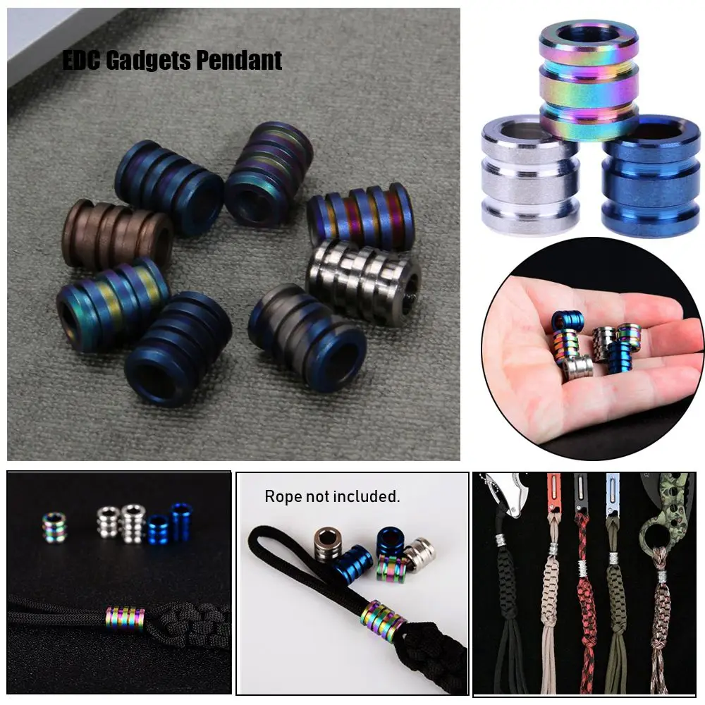 

High quality Titanium Alloy/Stainless Steel Multi Tools Camping EDC Gadgets Ropes Lanyard Paracord Rope Pendant TC4 Knife Beads