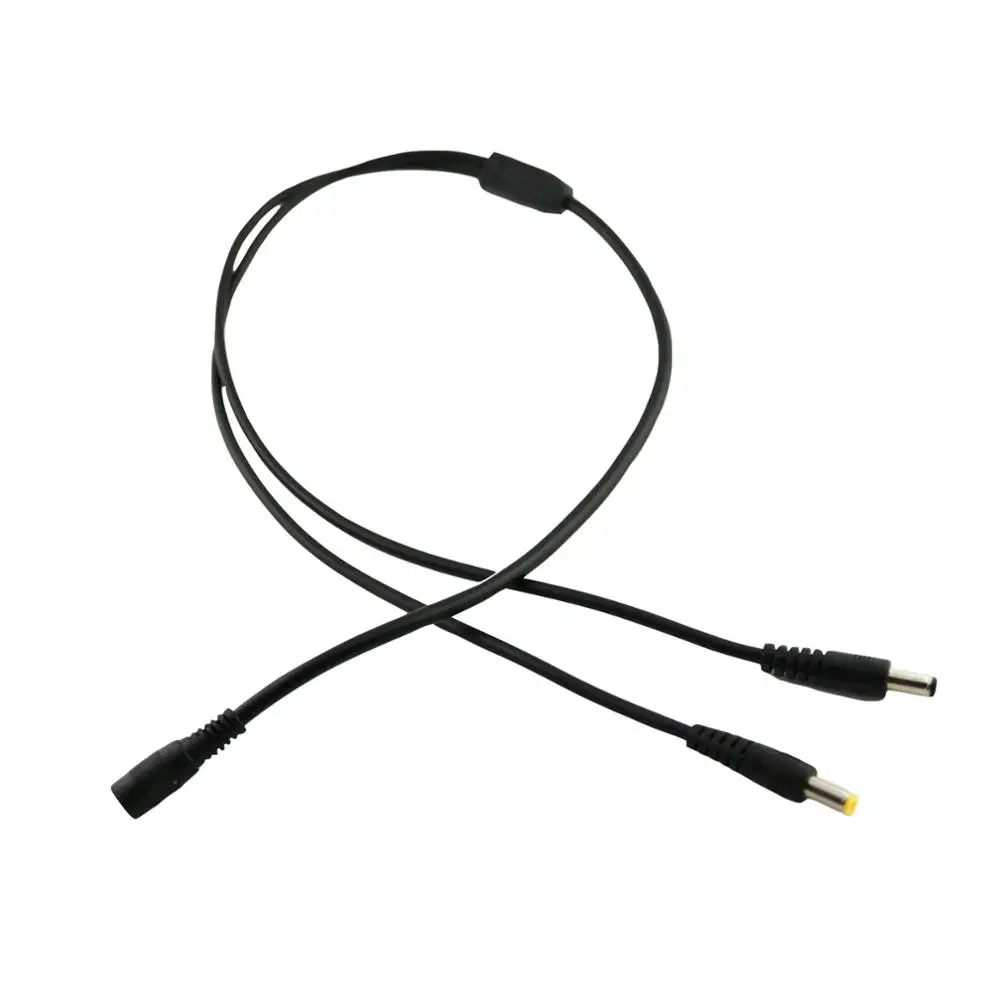 Kabel rozdzielający zasilanie CCTV DC 5.5mm X 2.5mm żeński na 5.5mm X 2.5mm + 5.5mm X 2.1mm męski, typu Y, do monitora, taśmy LED. — zdjęcie produktu 4