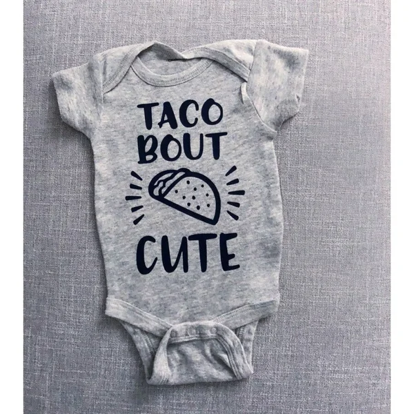 

Taco Bout Cute Baby Clothes Newborn Cute Kawaii Jumpsuit Bodysuit Summer Fashion Short Sleeve Baby 0-24M Drop Ship