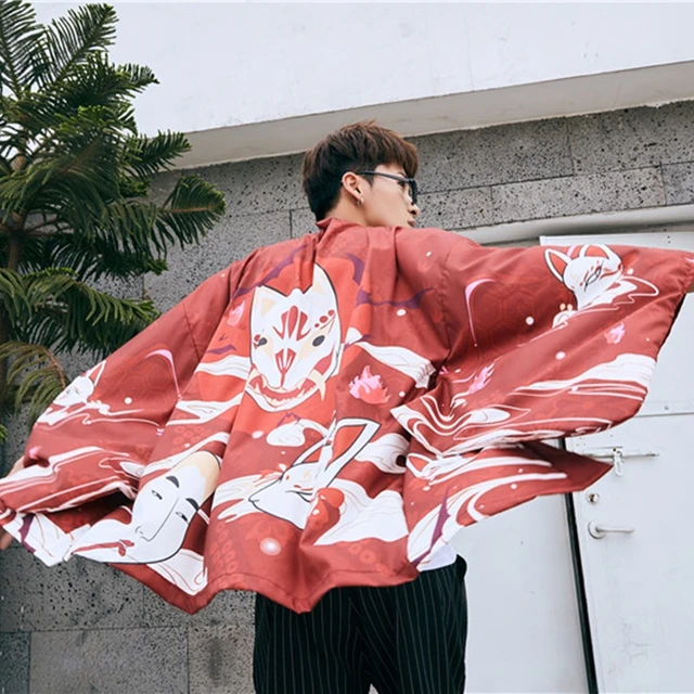 Japanese Kimono Traditional Yukata 2019 New Unisex Casual Anime Print Shirt Traditional Kimonos Men Street Wearcoat Ff2307 Asia Pacific Islands Clothing AliExpress