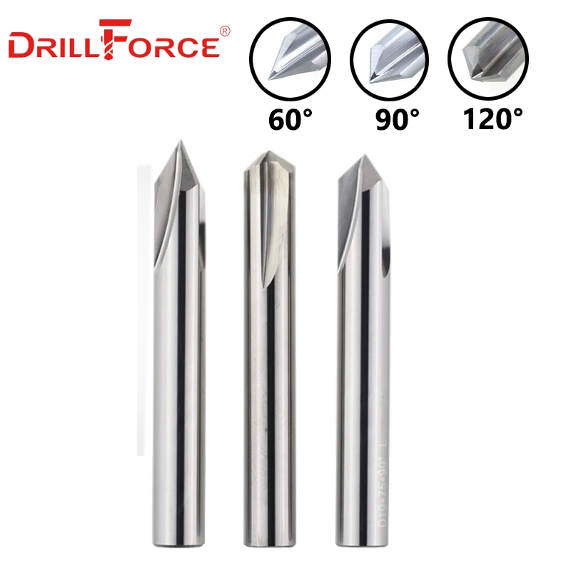 CNC Tungsten Solid Carbide Countersink Drill Bit Chamfer Milling Cutter For Aluminium Copper,60 90 120 Degree Deburring End Mill