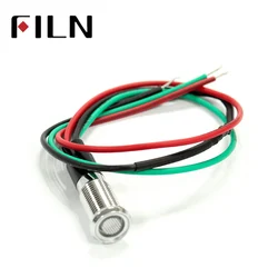 FILN FL1M-8FW-D-luz indicadora led con cable, 8mm, color rojo, verde, metal, 6v, 36v, 110v, 220v, 12v