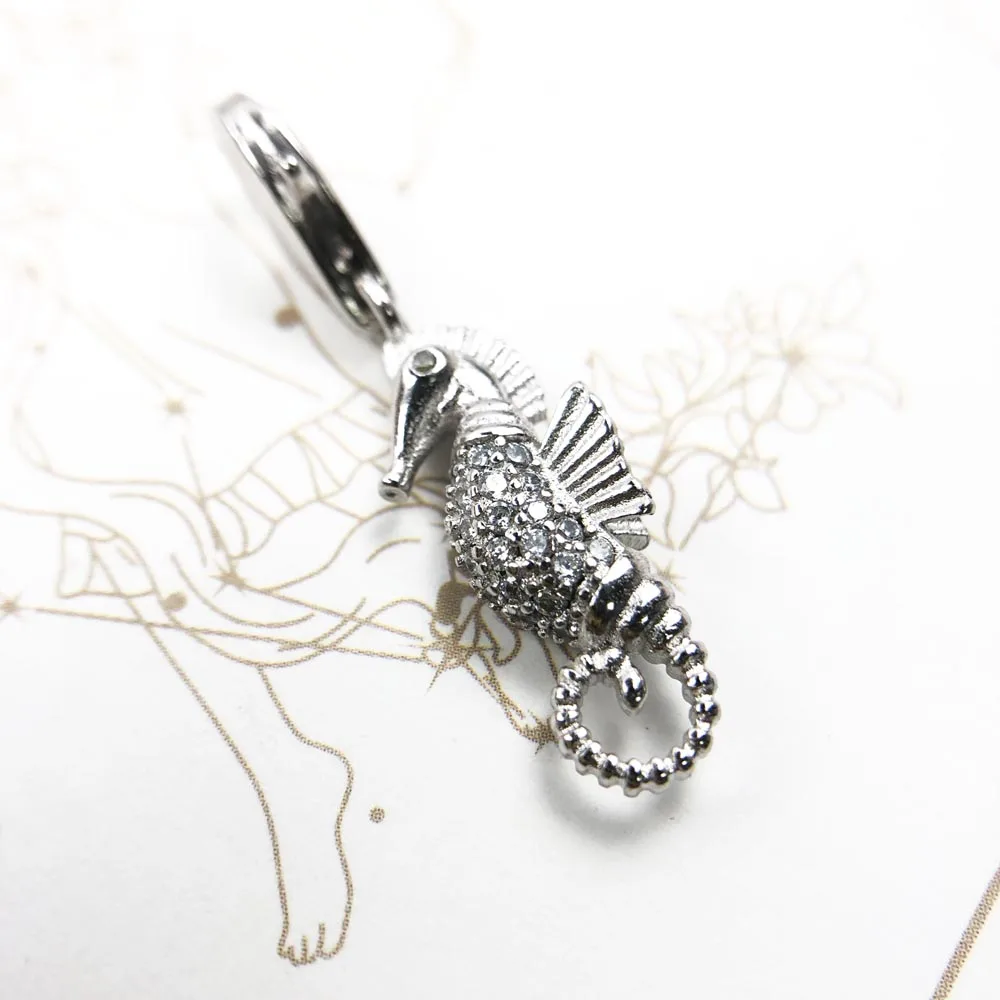 Original 925 Sterling Silber DIY Anhänger Charme Seepferdchen Ozean Perlen Geschenk Frauen Männer Für Schmuck Machen Großhandel – Detail 6