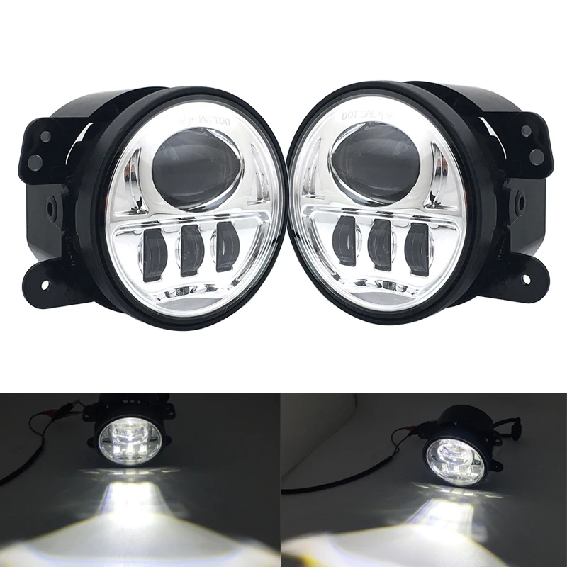 

4 Inch Led Fog Light for Jeep Wrangler JK Grand Cherokee Dodge Charger Journey Accessories Front Bumper Fog Lamps