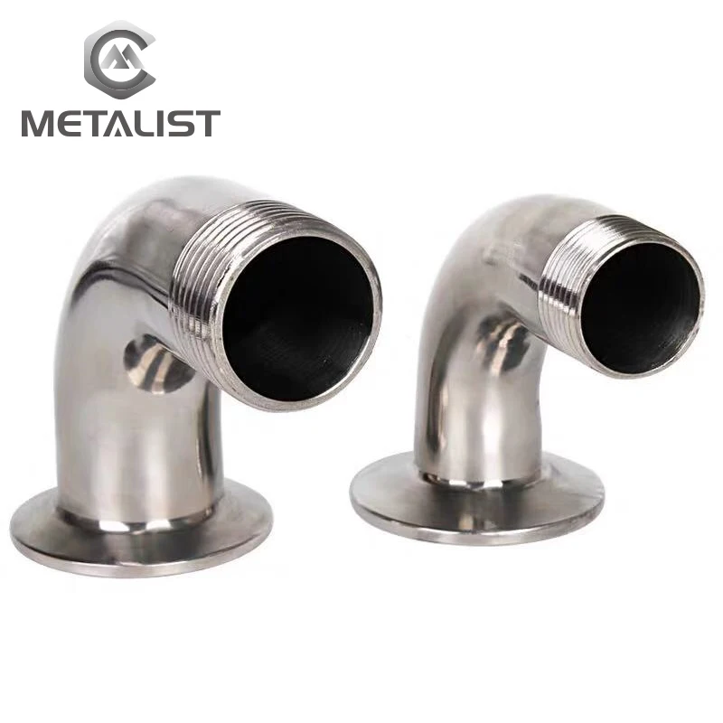 METALIST 2“ DN50 BSP Male Thread SS304 Sanitary Ferrule 90 Degree Elbow Pipe Fitting For Homebrew Fit 2