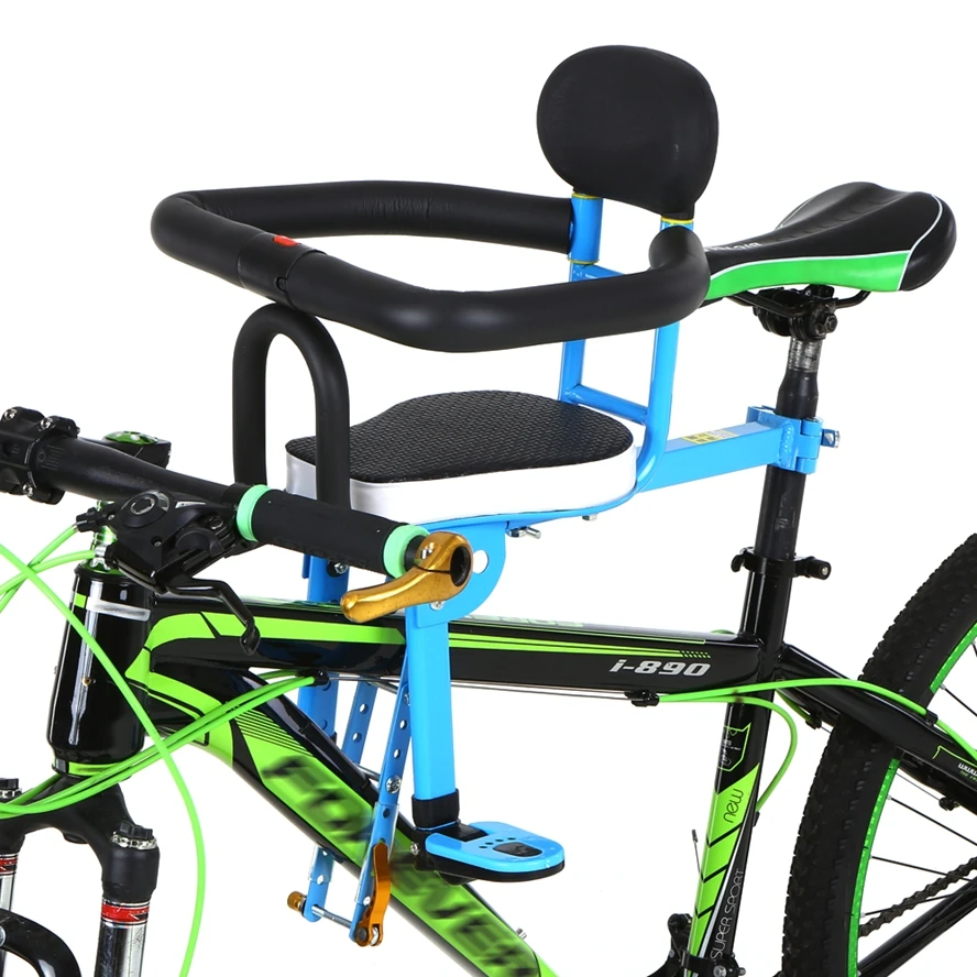 Bicycle Children Front Safety Seat Kids Saddle Bike Front Mount Saddle Child Seat Bicycle Saddle Cushion Mat Quick Release