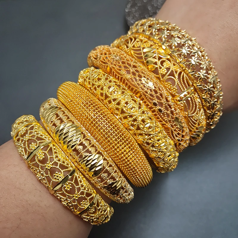 Arab Promoti Gold Color Bangles For Women Girl Middle East Dubai Wedding Jewelry Ethiopian African Bracelets Party Gift