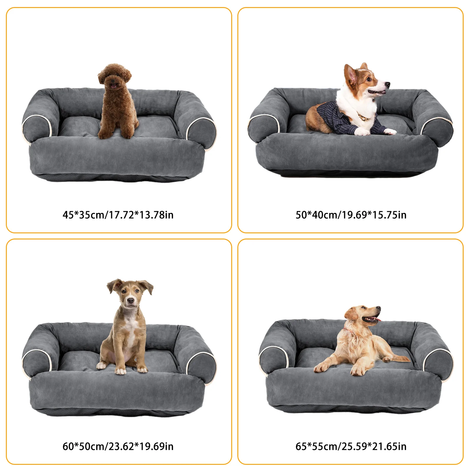 Orthopedic Dog Sofa Bed Anti-Slip Breathable Luxury Pet Bed Cushion Dog Pillow Bed Dog Cuddler Sleeping Bed For Large Medium Sma