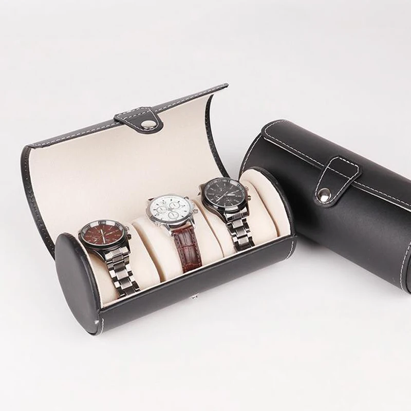 Nice 3 Slots Luxury Watch Display Gift Box Case Wristwatch Holder Bracelet Jewelry PU Leather Storage Organizer Portable Easy