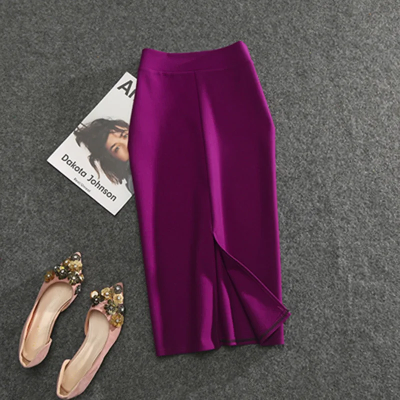 2026 New Women's Pencil Skirts Solid Pur High Waist Slim Fit Girl Summer Office Lady Elastic Female Sexy Tube Faldas PL211