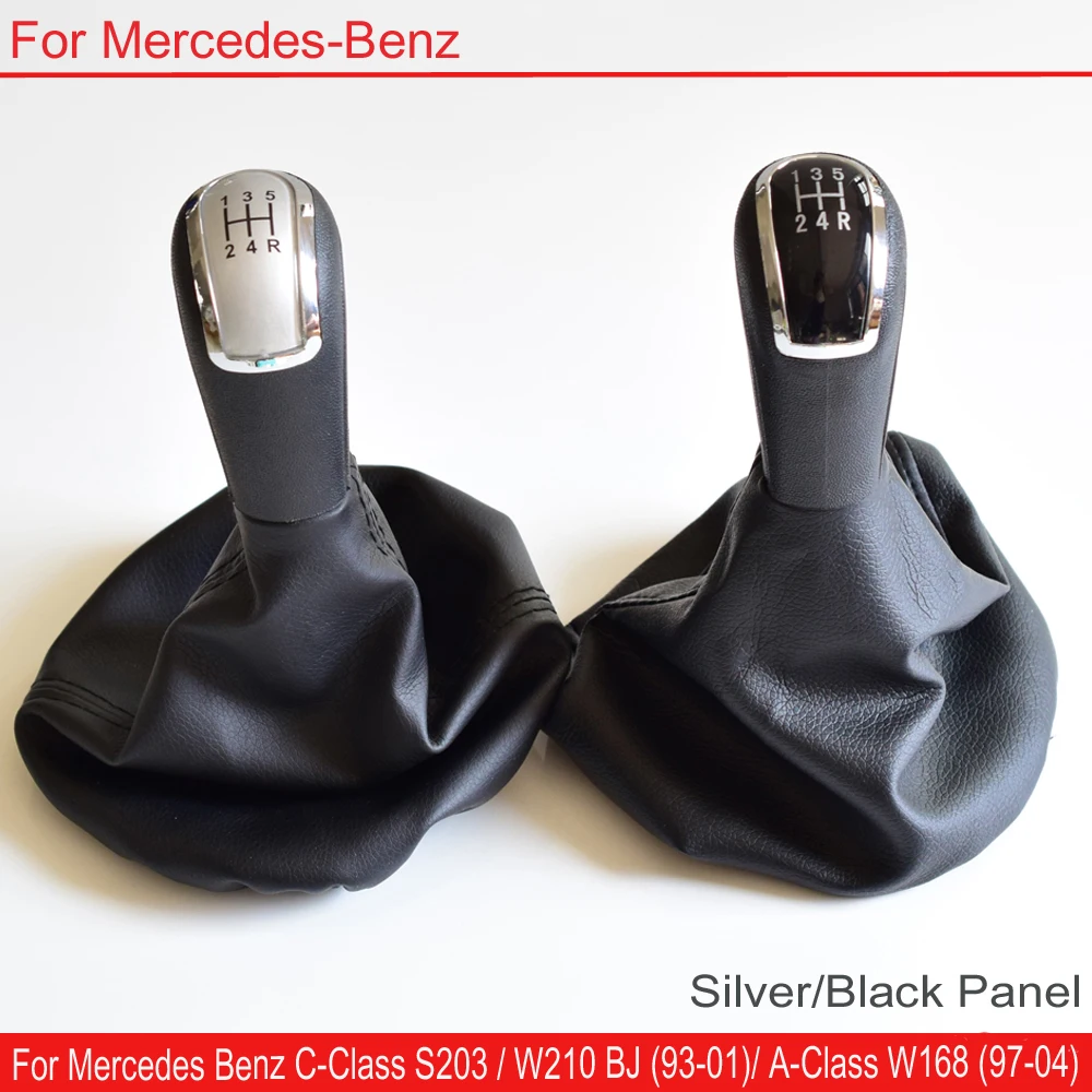 For Mercedes C-Class W202 W208 E-Class W210 W203 S203/W245 W169 (04-12)/W168 (97-04) 5 6 Speed Gear Shift Knob Gaiter Boot Cover