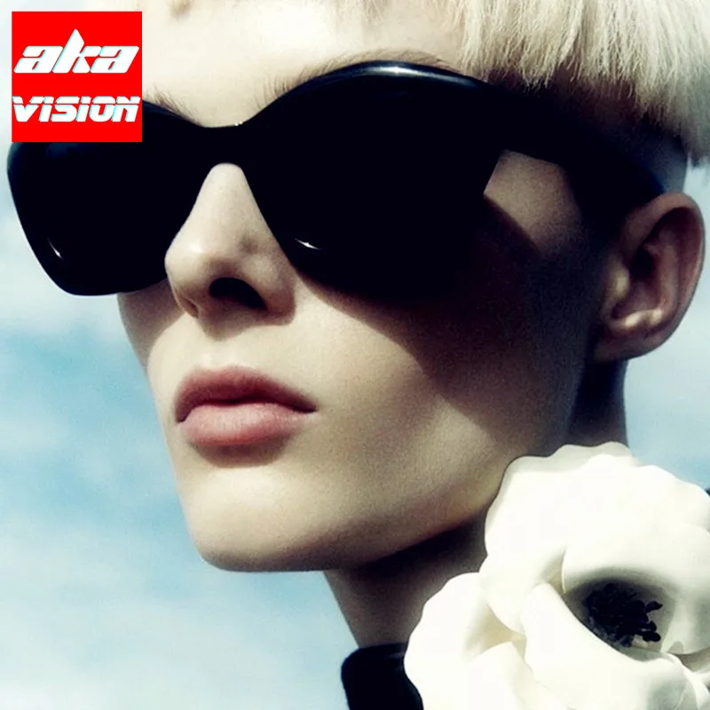 

AKA VISION 2023 Polygon Cateye Sunglasss Women/Men Luxury Brand Eyewear For Women High Quality Glasses Women Gafas De Sol Mujer