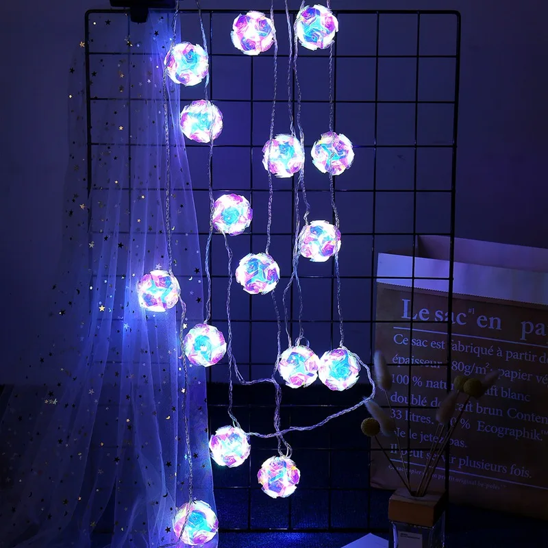 

5M 20 LED Cotton Ball Garland Light String Christmas Decoration For Home Holiday Christmas Lights for Patio Wedding Fairy Lights