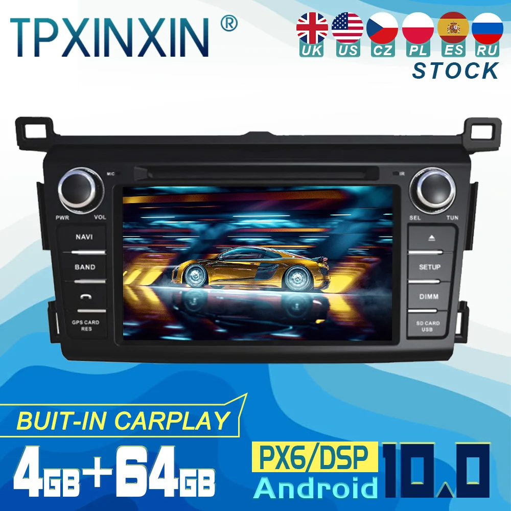 

For Toyota Rav4 2013-2018 Android 10 Carplay Radio Player Car GPS Navigation Head Unit Car Stereo CD DVD WIFI DSP BT