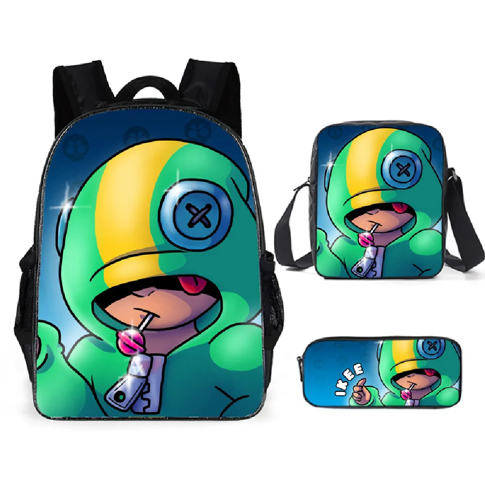 3PCS School Bag Sets 3 Printing School Backpack For Teenagers Boys Girls Student Travel Games BS Schoolbags