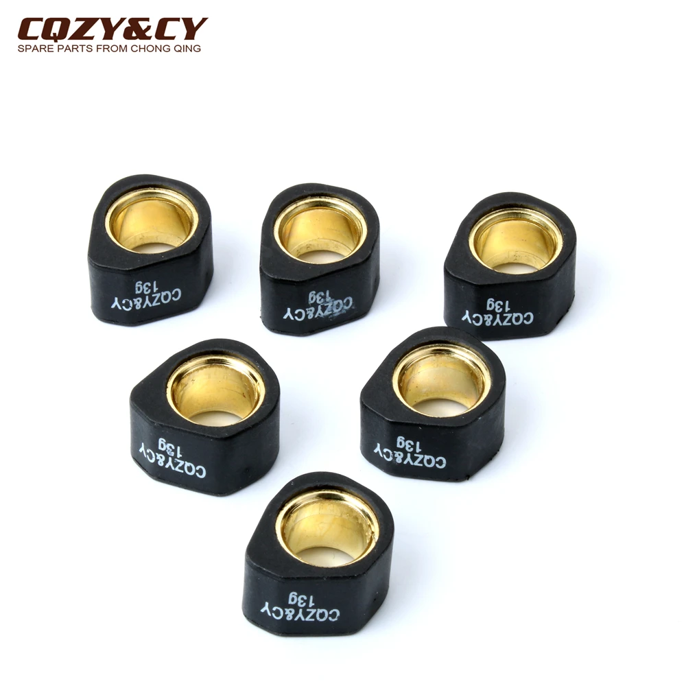 6PC Racing Variator Roller Weights 20x15mm 8g 10g 13g 15g 19g For Suzuki Burgman K2 K6 Uc Epicuro Ux Sixteen K8 125cc 150cc