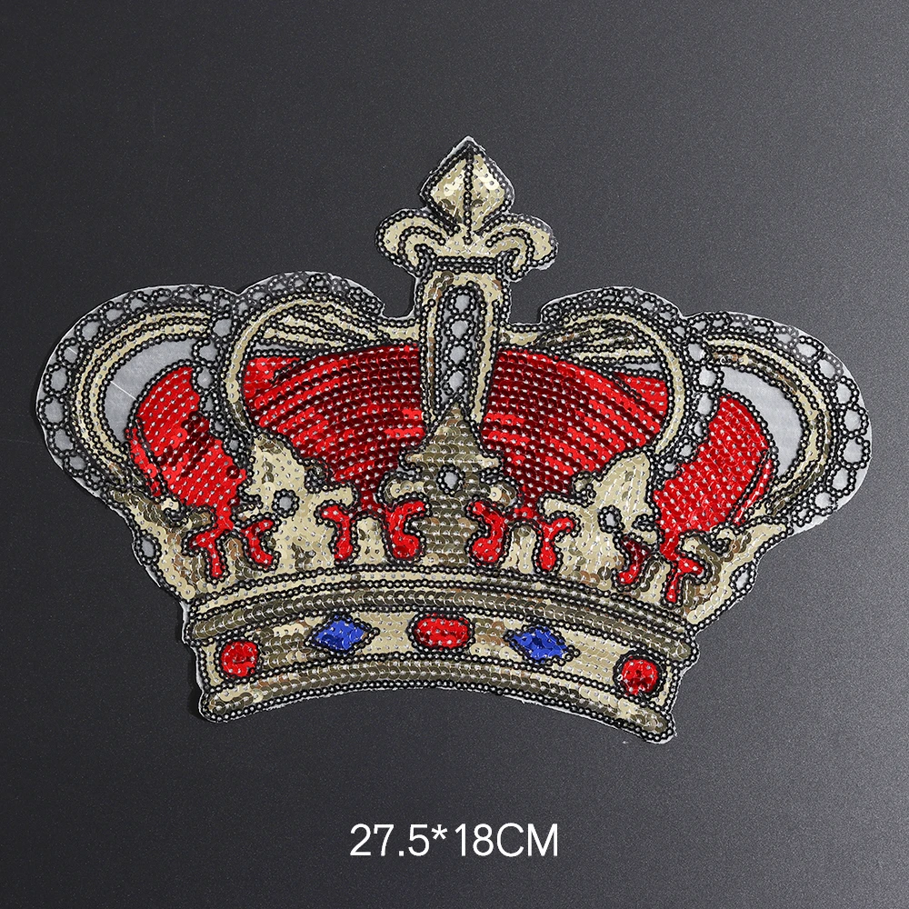 Embroidered Sequin crown high quality badge hawk Butterfly Viper Large patches Punk stripe Decal ironing and sewing on clothes