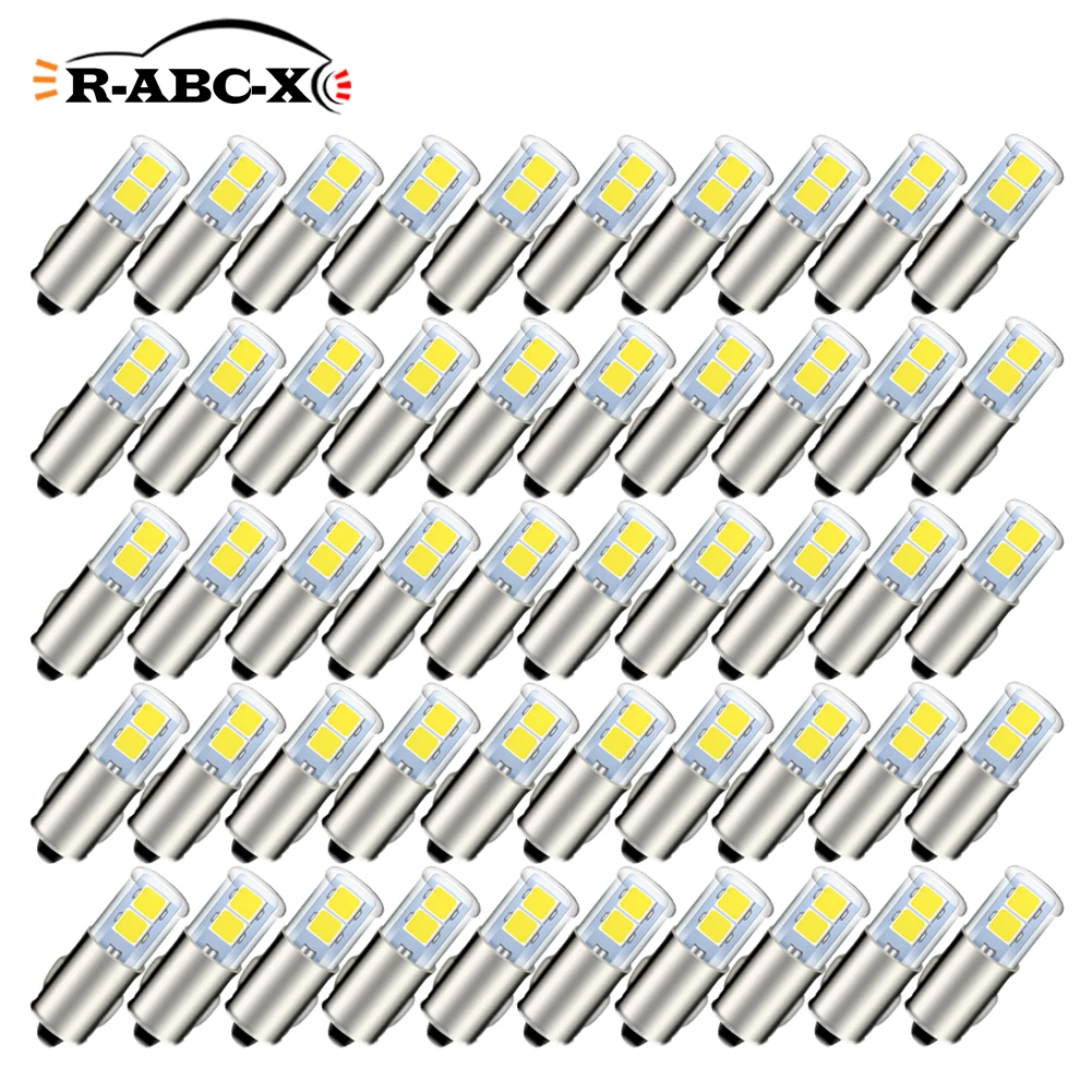 RUIANDSION Wholesale 100Pcs BA7S T7 LED Bulb Vehicle Dashboard Light Panel Indicator Lamp 12V 2835SMD Lampshade 200Lm