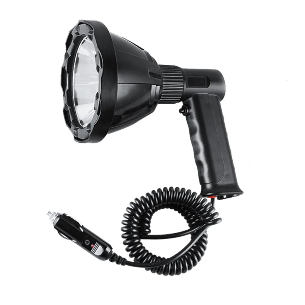 LED Handheld Searchlight 12V High Power Torch T6 30W Strong Light Spotlight Waterproof Flashlight for Outdoor Camping Fishing