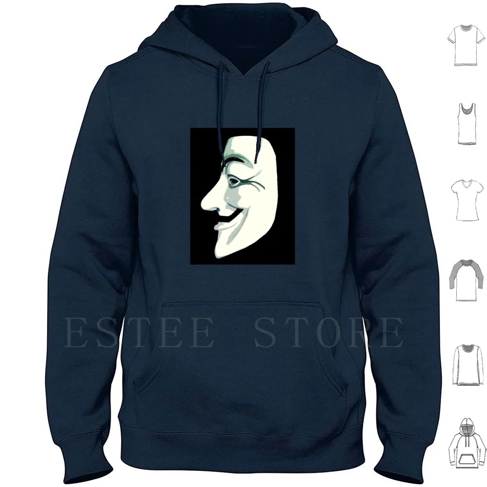 V For Art Hoodies Long Sleeve V V For Art Face Famous Movie Smile Vengeance Man V For Vengeance
