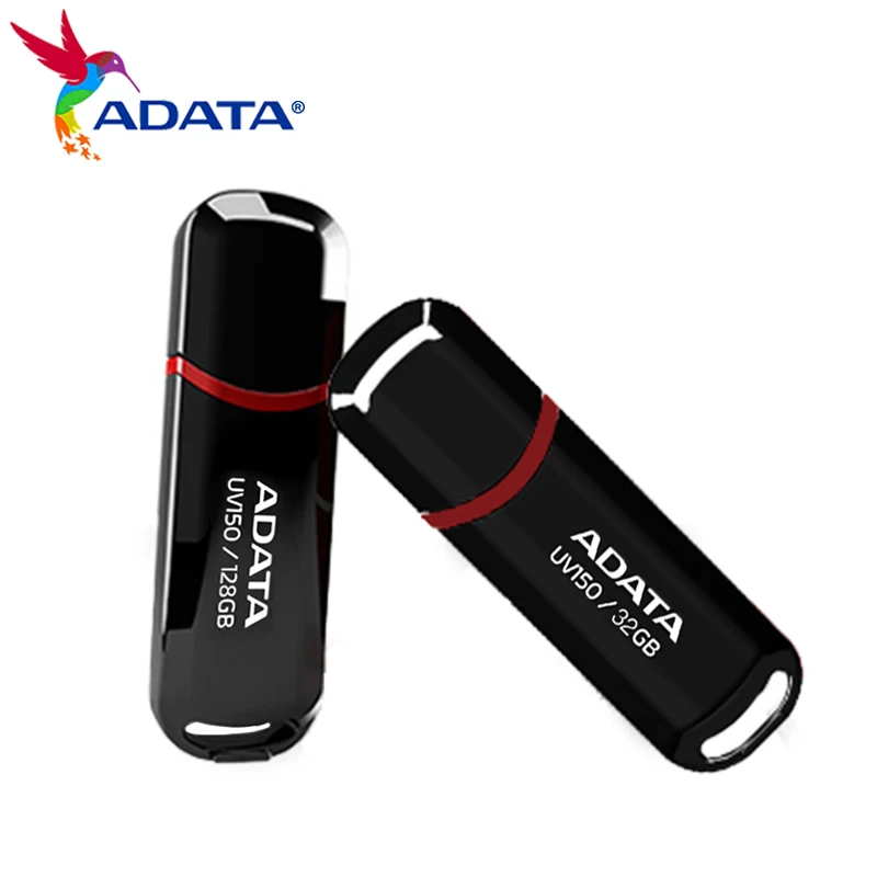 ADATA-unidad Flash USB 100% de alta velocidad, Pendrive Mini U Stick, color negro, 32GB, 64GB, 128GB, UV150, 3,2 Original