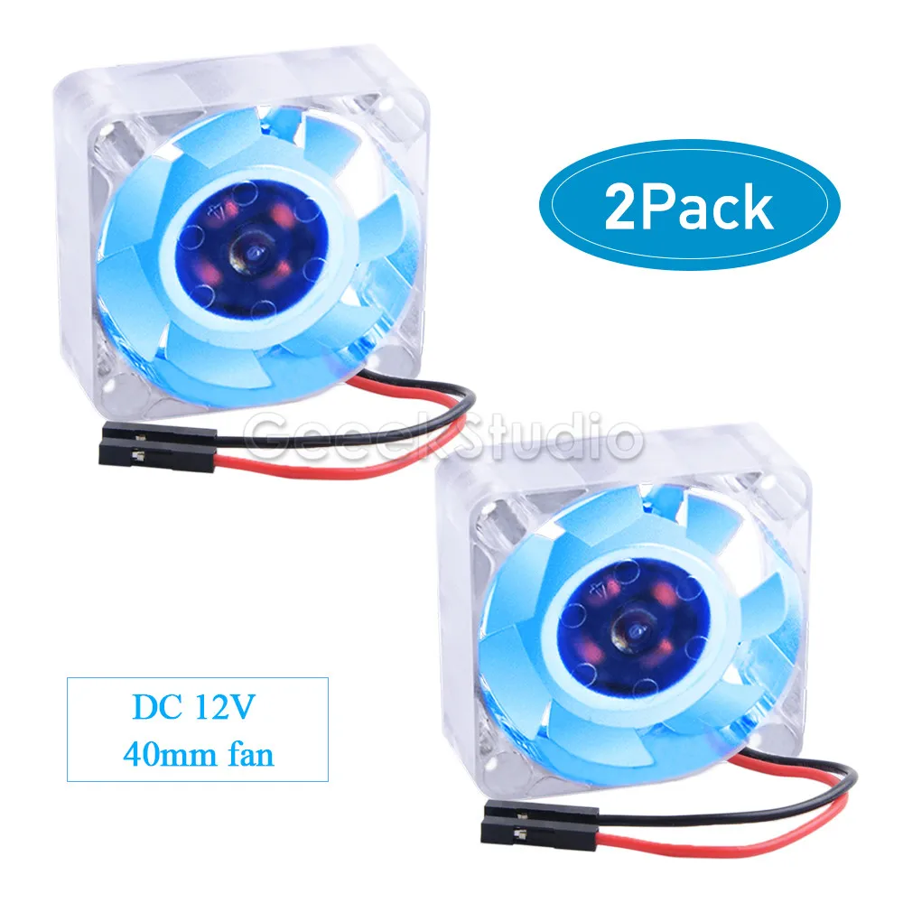 2 / 4 PCS DC 12V 4010 Brushless Blue / RGB Light Cooling Fan For Router Heat Dissipation And 3D Printer