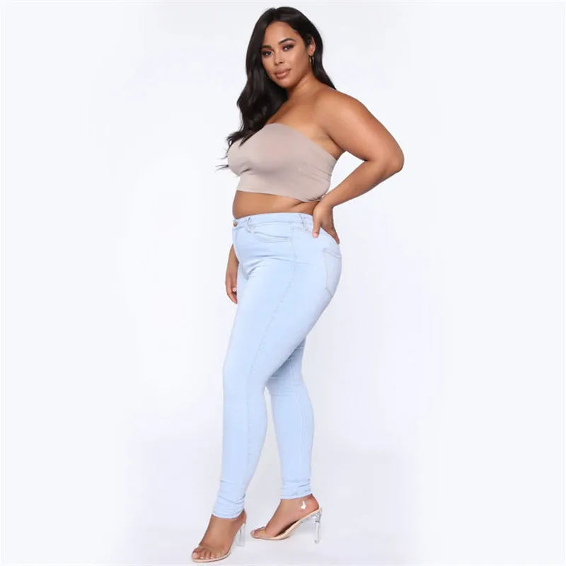 Plus size jeans XL-5XL women\'s high waist skinny denim jeans casual high stretch pencil pants drop shipping 2020 new arrival