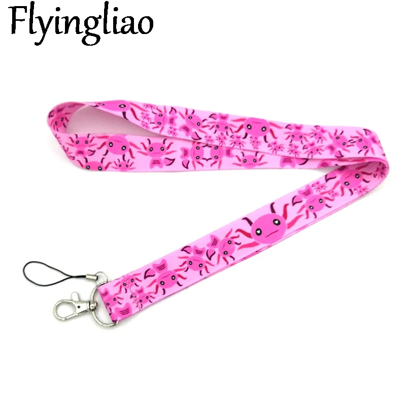 Axolotl Pink Dragon Lanyard Neck Strap Art Anime Fashion Lanyards Bus ID Name Work Card Holder Accessories Decorations Kids Gift