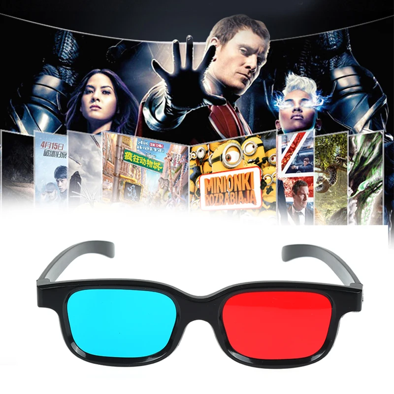 3D Red And Blue Glasses, Black Frame, Red And Blue Stereo Movie Games, Suitable For Tablet Phones, DVD, Realism